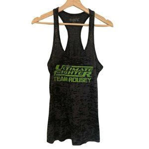 UFC Ultimate Team Fighter Team Rousey Gray Tank Top Green Lettering Women's L